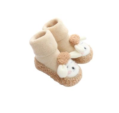 China Wholesale Antibacterial Cotton Animal Winter Cartoon Non-slip Socks Socks Cute Toddler Shoes for sale