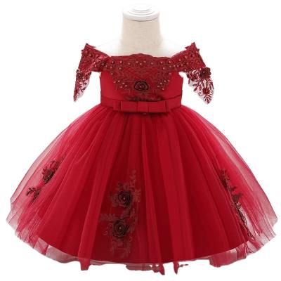 China Breathable Little Girls Newborn Princess Birthday Party Baby Design Strapless Dress for sale