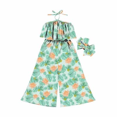 China Fashion Selling Teenagers Girls Fashion Breathable Wide Leg Overalls Kids Clothes Sleeveless Overalls for sale