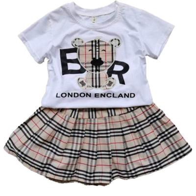 China Anti-wrinkle Factory Direct Sales Girl Clothing Children's Short Sleeve Mini Short Skirts for sale