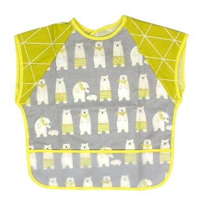 China 2021 Hot Sale Antibacterial Bibs Printed Yellow Soft Waterproof Baby Cloth Bibs for sale