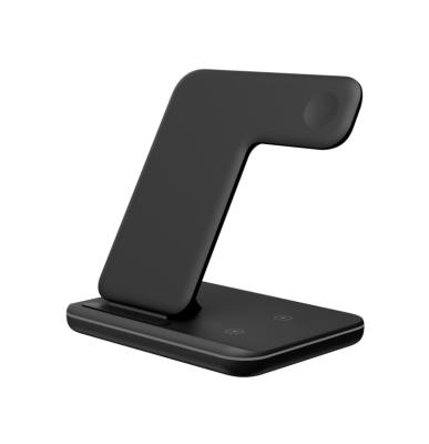 China Mobile Phone Foldable 3 in 1 Wireless Charger 15w Fold Fast Charging Portable Foldable Wireless Charger Stand Cell Phone Holder for sale