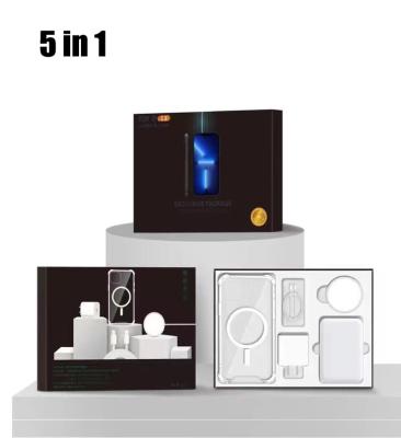 China The best-selling mobile phone 5 pieces of palladium magnetic suction charger treasure suit charging fast charging power supply for sale