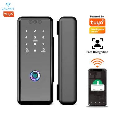 China Sliding or swing door 3D Face Tuya Wifi Lock For Sliding Glass Door Swing Wood Door Intelligent Fingerprint Door Lock With Keys Security Smart Locks for sale