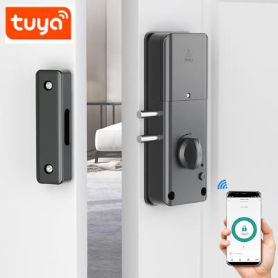 China Door locks for indoor non-metallic doors such as homes and offices Tuya Smart Bluetooth Door Lock RFID 13.56Mhz Card Lock Drill Free Invisible Hidden Smart Lock for sale