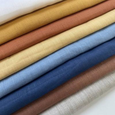 China Custom Organic Plain Light Weight Organic Wholesale Linen Fabric For Clothing for sale