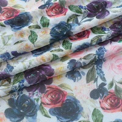 China OEM/ODM Stretch Floral Design Pattern Mesh Fabric Digital Printed Knitting Fabric For Clothes for sale