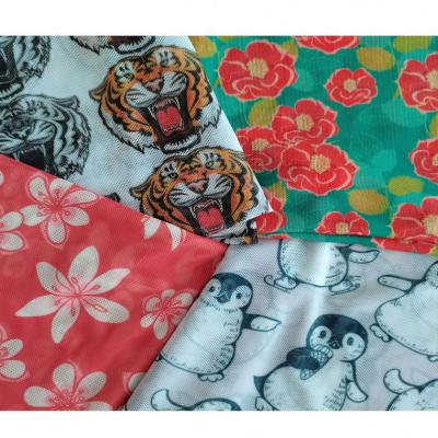 China 2021 New Product Shrink-Resistant Polyester Bird's Eye Custom Printed Mesh Fabric For Dress for sale