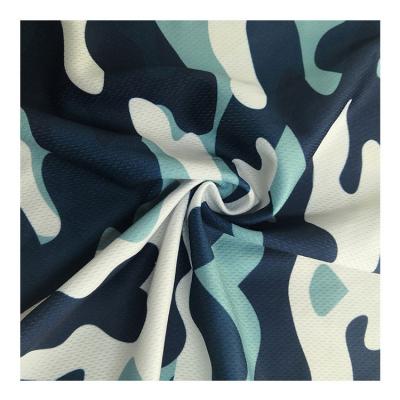 China Custom Printed Camouflage Sports Birds Eye Mesh Fabric Polyester Stretch Mesh Fabric Anti-Static for sale