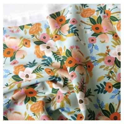 China 100% rayon fabric challis 45s organic soft floral printed rayon fabric tecido viscous material for dresses for sale