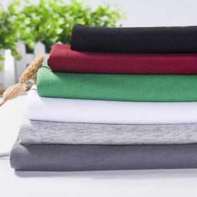 China Single Worsted Anti-Static Jersey Knit T-shirt Cotton Fabric Textile For Garment French Terry Cotton for sale