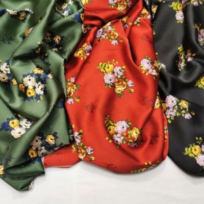 China Shrink-Resistant Acetate Polyester Digital Printed Silky Satin Fabric For Dress Scarf for sale