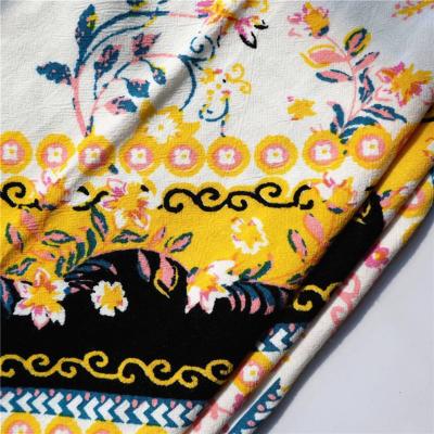 China Anti Pill Customized Rayon 30s Linen Crepe Printed Fabric Soft Feeling For Clothing for sale