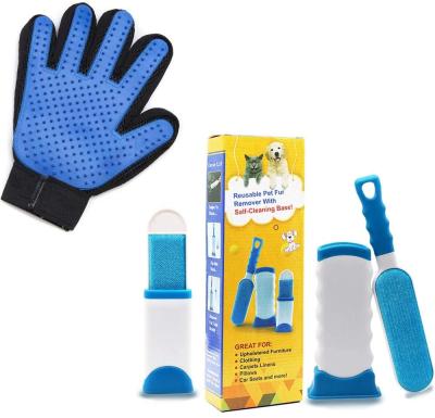 China Viable Tool Kit Dog Cleaning Glove Brush Kit Dog Hair Remover Pet Hair Cleaning Tool for sale