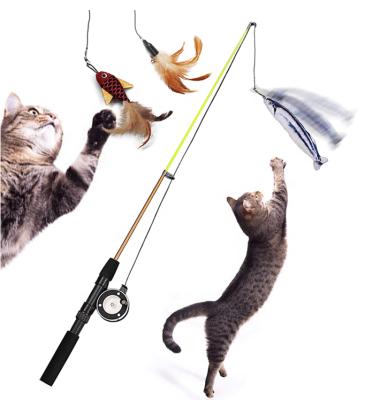 China Cute Temptress Eco-Friendly Viable Cat Wand Teaser Stick Toy from Cat Toy Feather Kitten Toys Cat for sale