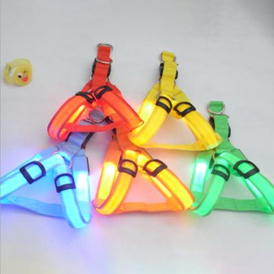 China LED Safety Dog Harness LED Pet Safety Harness DETACHED Flashing Nylon Dog Collar for sale