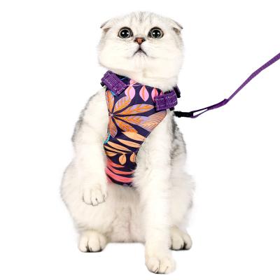 China Easy Control Cat Harness Adjustable Breathable Soft Reflective Hawaiian Style for sale