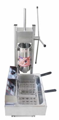 China Stainless Steel Manual Churros Machine 5kw Power 12L Fryer With Molds for sale