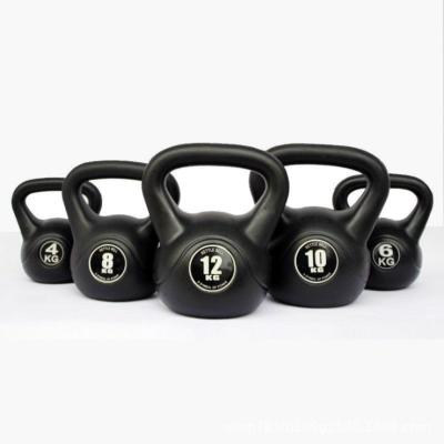 China Universal Home Gym Fitness PVC Sports Sand Black Kettlebell for sale