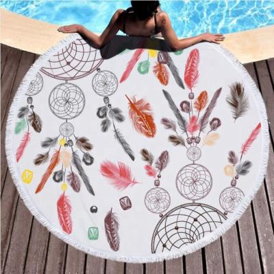 China Large QUICK DRY Wholesale Microfiber Sand Less Round Luxury Beach Towel for sale