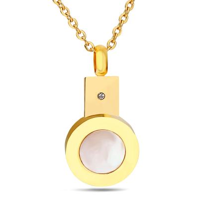 China TRENDY FASHION Titanium Gold Plated Clavicle Steel Ladies Fashion Jewelry 18K Stainless Steel Pendant Necklace for sale