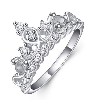 China Wholesale CLASSIC Ladies Charm Jewelry 925 Sterling Silver Zircon Crown Ring for sale