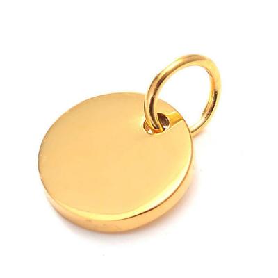 China Vintage Vintage Personalized Stainless Steel Empty Disc Round Charms Pendant For Necklace for sale