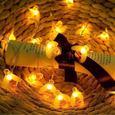 China Mordern LED Simulation Honey Bees Solar Led Light Strings Honey Bee Lights Outdoor Waterproof for Garden Christmas Decorations for sale