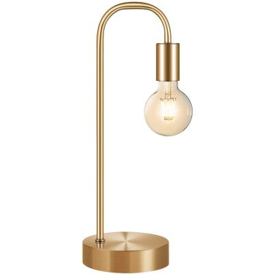 China Minimalist Home Decoration Lights Rose Gold Socket Metal Wood Desk Table Lamp For Hotel Office for sale