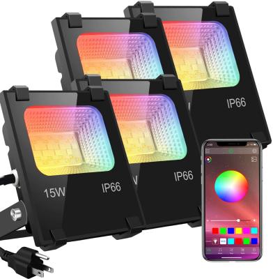 China Remote Control Dimming 4 Pieces LED Outdoor Floodlights 100W Waterproof 2700K 20 Modes RGB Equivalent, Suitable for Garden Stage Lighting for sale