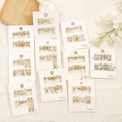 China Fashion Jewelry Sets Combination Alloy Drop Earrings Female Tasty Pearl FASHION Combination Earrings Elegant 6 for sale