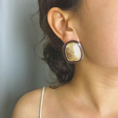 China Vintage Geometry Statement Popular Antique Irregular Stud Earring Retro Trendy Jewelry for sale