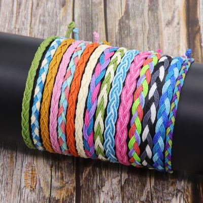 China Religious Concise Braided Strings Adjustable Handmade Wrap Woven Wrist Rope Bracelet Wrist Rope Bracelet for sale