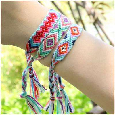 China Nepal Woven Friendship Religious Bracelets Sliding Knot Closure Adjustable Braided Bracelets for sale