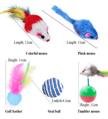 China 28-Piece Viable Set New Pet Cat Toy Feather Mouse Teaser Channel Sisal Ball Molar for sale