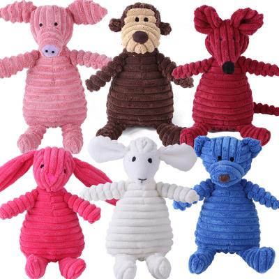 China Viable Amazon Fighting Dog Corduroy Monkey Pig Pig Vocalization Wool Cloth Grinding Teeth Exhale Exercising Sound Toys for sale