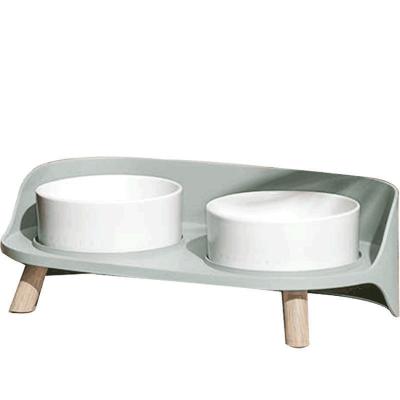 China Automatic High Quality Ceramic Pet Bowl Protect Cervical Spine Cat Bowl Double Bow for sale