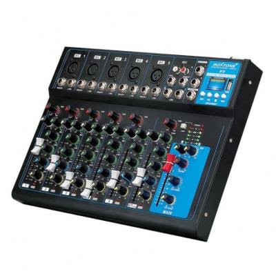 China Disco/bar/club/home/studio mini factory supply 7 channel audio mixer with USB blue tooth LCD display F4 F7 for sale