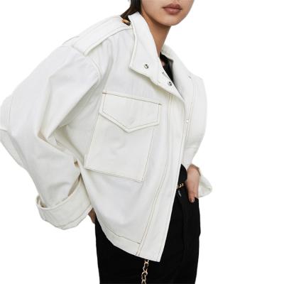 China Anti-wrinkle autumn women jacket vintage jacket high quality promotional custom made denim jackets women for sale