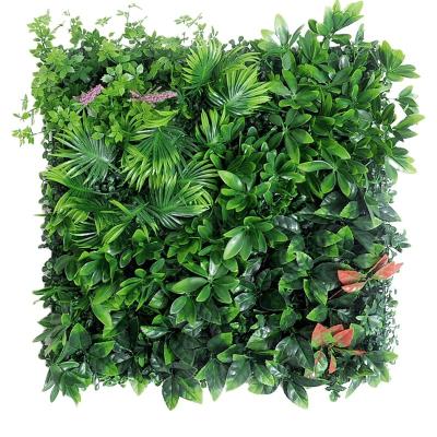 China 50x50CM Plant 3D Wall Panel DIY Home Decor Wedding Backdrop Garden Grass Wall Artificial Plastic Green Flower Wall for sale