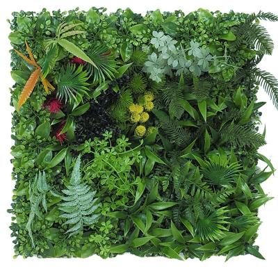 China YADE Artificial Grass Wall Hedge Fence Green Leaf Panels Grass Panels Plant Fence Wall Plastic Outdoor Artificial Grass Decoration for sale