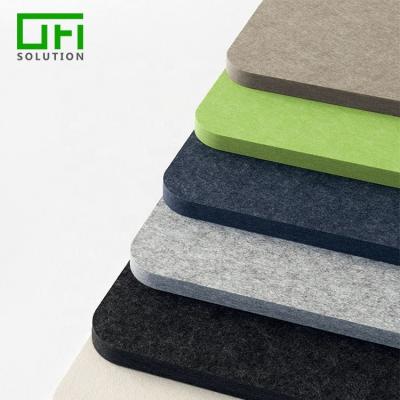 China Highly Effective Sound Absorption 12mm Gray Charcoal Sound Absorption PET Acoustic Panels High Density Lightweight Polyester Felt Acoustic Panels for sale