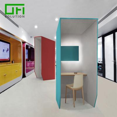 China Highly Efficient Sound Absorption Soundproof Eco-Friendly Protect Privacy PET Acoustic Panels Sound Reduce Office Phone Booth for sale