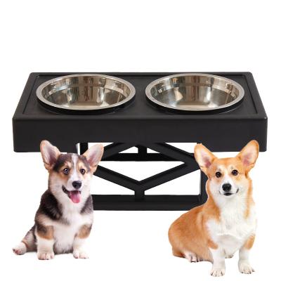 China L48.5*W25.2*H30 Portable Large Portable Drouble Outdoor Travel Drouble Modern Folding Dog Water Bowl With Adjustable Stand Height for sale