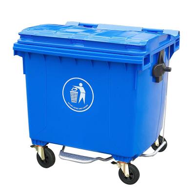 China Sustainable Outdoor Plastic Bin 660L Waste Bin With Wheels Waste Bin 770l for sale