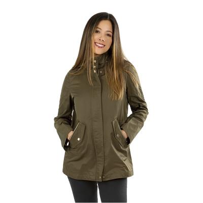 China Windproof China Made Winter Polyester Cotton Logo Button Parka Jackets Women for sale