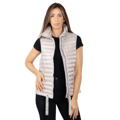 China 2020 new arrival factory price simple color fashion goose windproof ultra light ladies down vest for sale