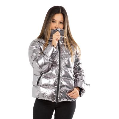 China Wholesale Women's Silver-Color Windproof Cotton Padded Jacket Winter Coat Women's Witner Clothes for sale