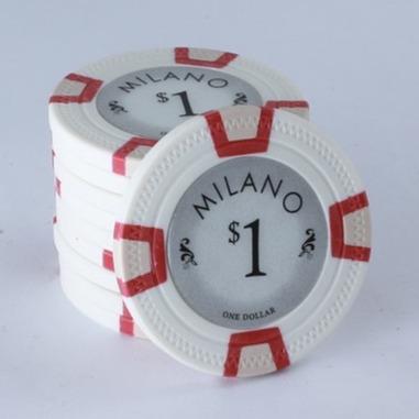 China Cheap Custom Clay 10g Milan Real Clay Sticker Casino Poker Chips for sale