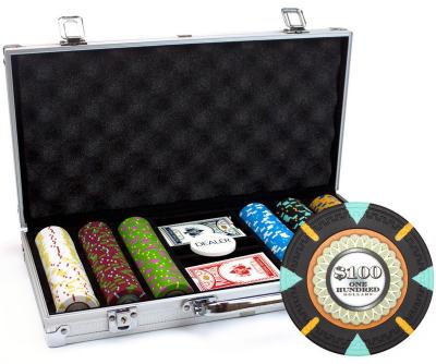 China Clay NEW 300 set of 13.5 gram Clay Poker Chips Aluminum Case undamaged for sale